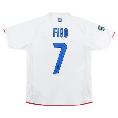 Inter Milan Figo #7 Away Jersey 2007/08 - Retro Football Shirt - 100th Anniv.