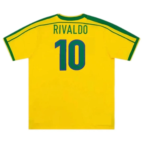 Rivaldo #10 Jersey - Brazil 1998 World Cup Home Replica | Shop Now