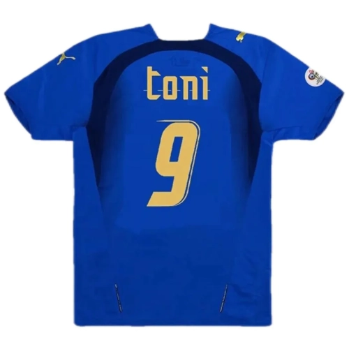 Italy #9 Toni 2006 World Cup Home Jersey - Retro Football Shirt