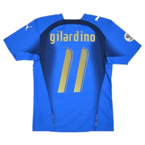 Italy Gilardino Jersey 2006 World Cup - #11 Retro Home Kit