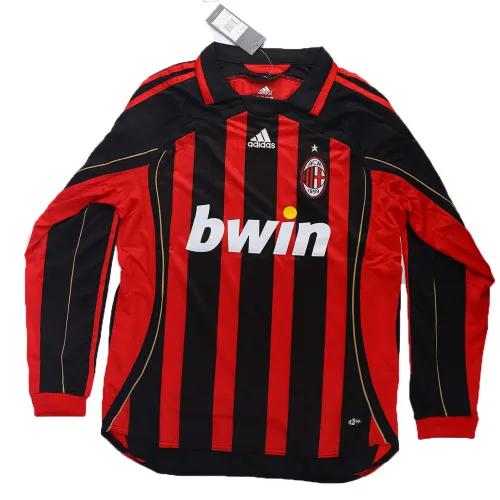 AC Milan 2006/07 Retro Home Long Sleeve Jersey - Classic Football Kit