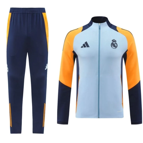 Real Madrid 2024/25 Training Kit: Gray Jacket & Pants - Replica Gear