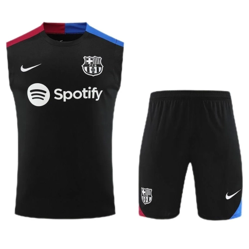 Barcelona 2024/25 Black Sleeveless Training Kit | Replica Gear