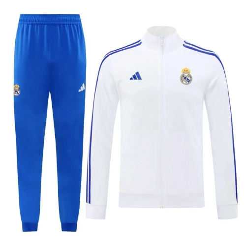 Real Madrid 2024/25 Training Kit: White Jacket & Pants | Shop Now