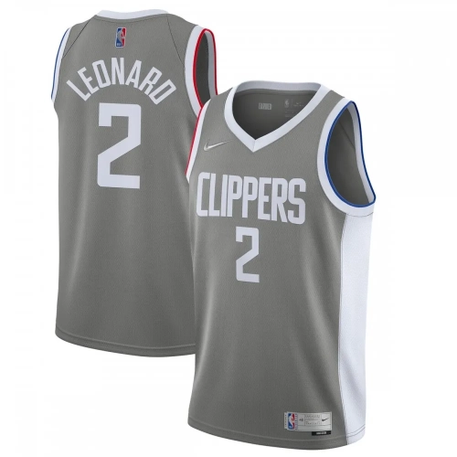 Kawhi Leonard Clippers Earned Jersey 2020-21 Gray Nike Swingman