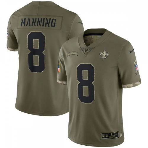 Archie Manning Saints Jersey 2022 Salute To Service Olive