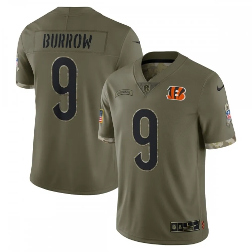 Joe Burrow Bengals Salute to Service Jersey 2022 Olive Nike