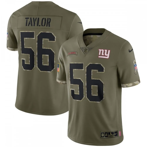 Lawrence Taylor Giants Jersey 2022 Salute to Service Olive