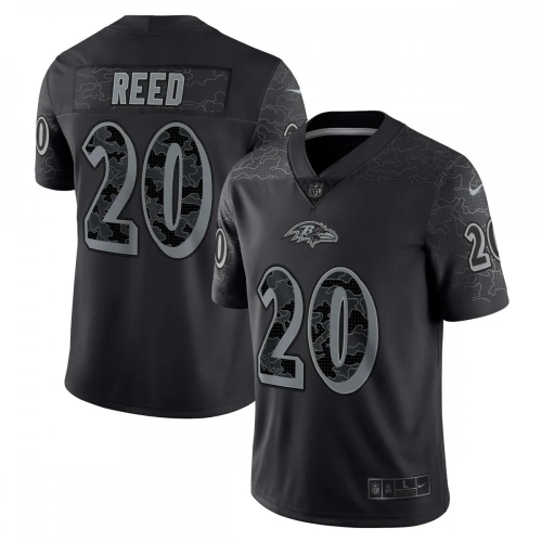 Baltimore Ravens Ed Reed Jersey Reflective Black