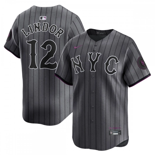 Francisco Lindor Mets City Connect Jersey 2024 Nike Graphite