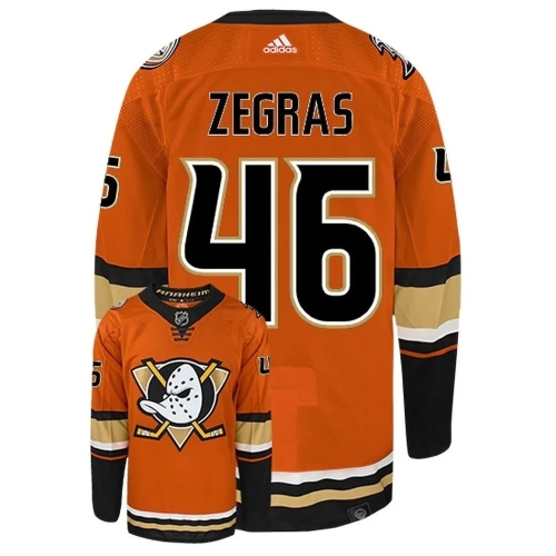 Trevor Zegras #46 Ducks Jersey Authentic Orange Alternate