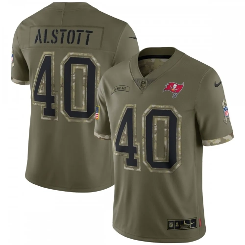 Mike Alstott Buccaneers Salute to Service Jersey 2022 Olive