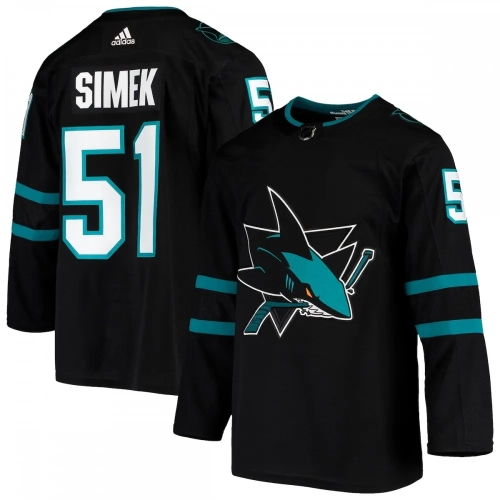 San Jose Sharks Simek Black Alternate Adidas Jersey Authentic