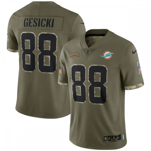 Mike Gesicki Jersey 2022 Salute to Service Olive Nike