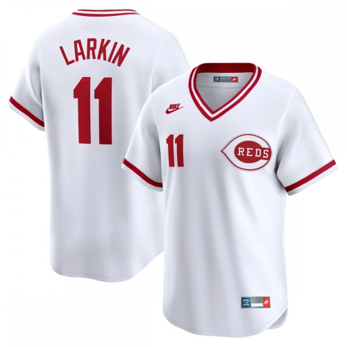 Barry Larkin Reds Jersey Nike Throwback White Limited Edition