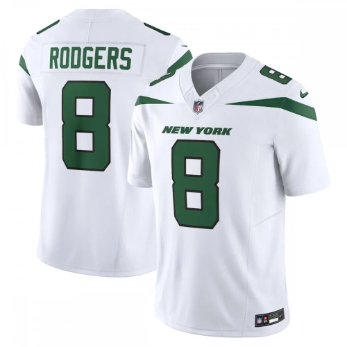 Aaron Rodgers Jets Jersey White Nike Limited Vapor FUSE