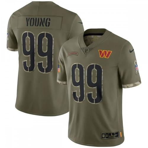 Chase Young Commanders Salute to Service Jersey 2022 Nike Olive