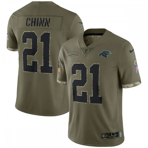 Jeremy Chinn Panthers Salute to Service Jersey 2022 Nike Olive