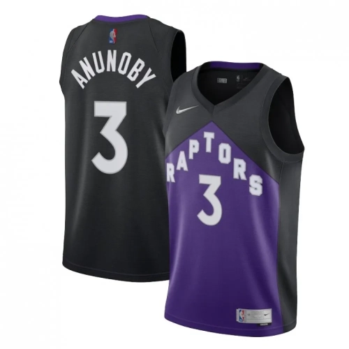 OG Anunoby Raptors Jersey Black Purple 2021 Swingman