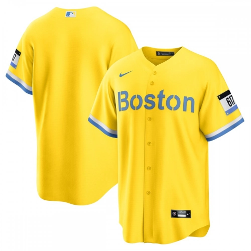 Boston Red Sox City Connect Jersey 2021 Nike Replica - Gold & Light Blue
