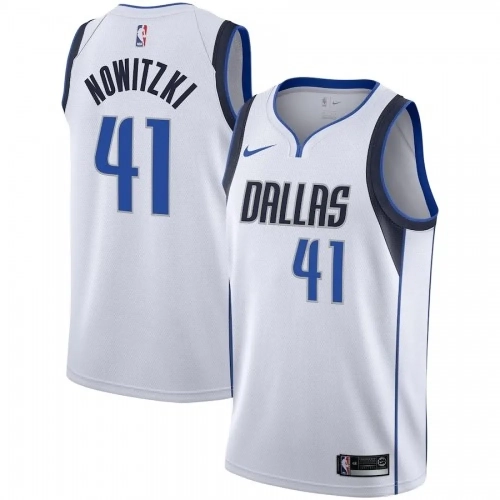 Dirk Nowitzki Mavericks Jersey #41 White Swingman
