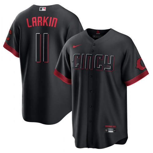 Barry Larkin Reds City Connect Jersey 2023 Nike Replica Black