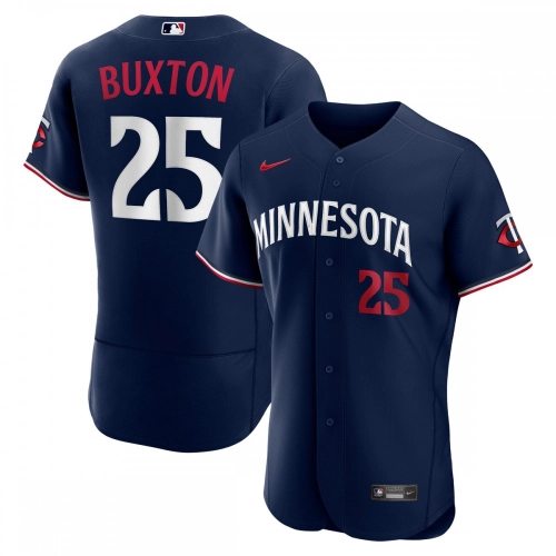Minnesota Twins Buxton Jersey Navy Alternate Authentic